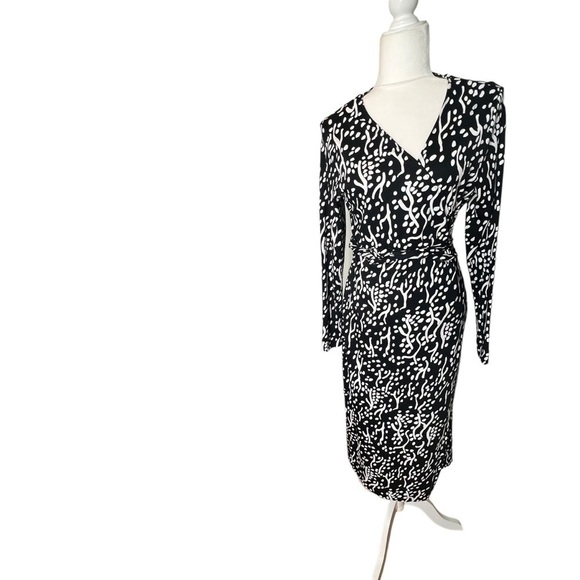 DVF Diane von Furstenberg xTarget MIDI Sea Spots Black Wrap Dress Size L… - Picture 3 of 12